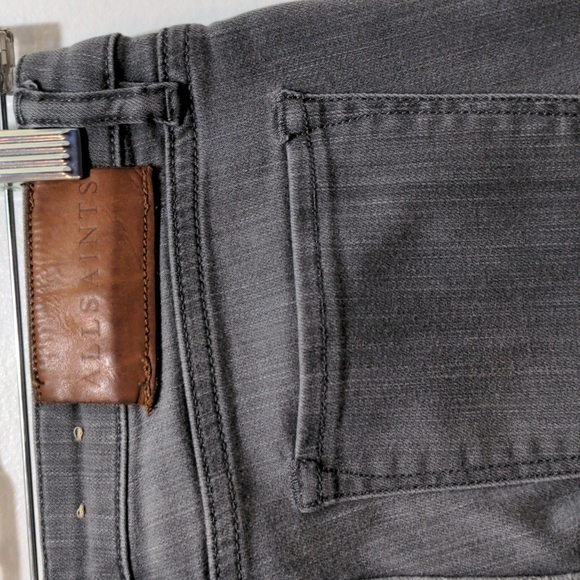 All Saints Grey Washed Skinny Jeans - Picture 5 of 8